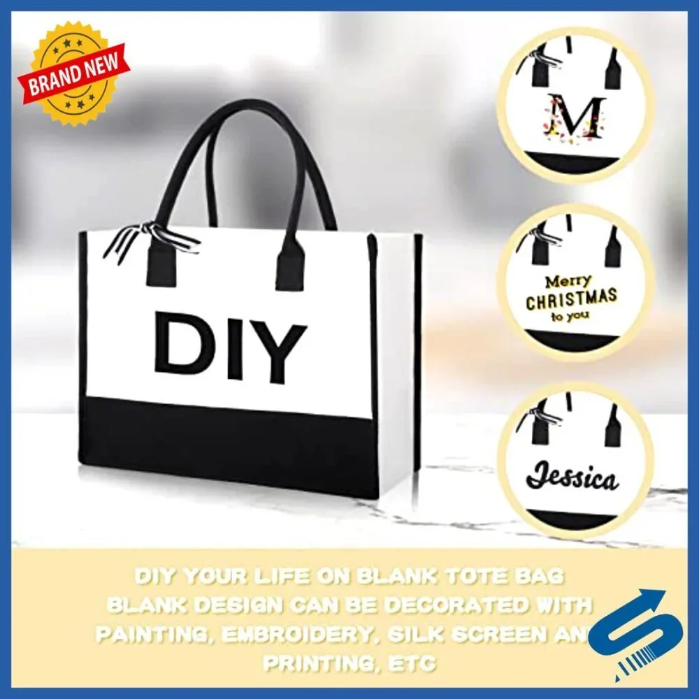Canvas Tote Bags Personalized Classic Retro Beach Wedding Gift Set